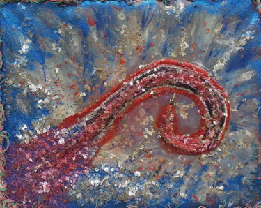 Peinture intitulée "SWIMMING GUARDIAN" par Mita Riotto, Œuvre d'art originale, Acrylique