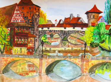 Nuremberg 2 Painting titled "Nuremberg 2" by Irina Afonskaya, Original Artwork, Watercolor