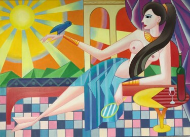 Peinture intitulée "Desire" par Apollonas Soben, Œuvre d'art originale, Huile Monté sur Châssis en bois