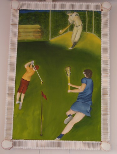 Frapper dans la vie Peinture intitulée "Frapper dans la vie" par Martine Gagnon, Œuvre d'art originale, Huile