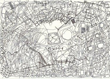 Drawing titled "Сomposition 2017" by Aleksandr Glukhov, Original Artwork, Ink