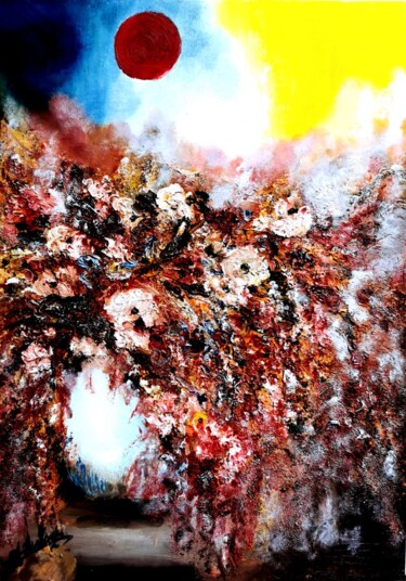 Peinture intitulée "Dream Flowers" par Mansoureh Ashrafi, Œuvre d'art originale, Huile