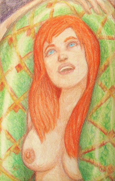 Eve 2 Dessin intitulée "Eve 2" par Edwin Loftus, Œuvre d'art originale, Crayon Monté sur Autre panneau rigide