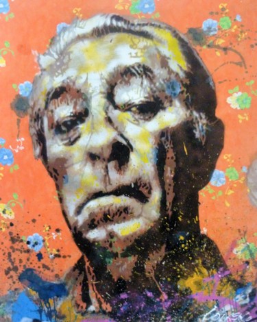 「Robert Mitchum」というタイトルの絵画 Jean-Michel Lourençoによって, オリジナルのアートワーク, ステンシル