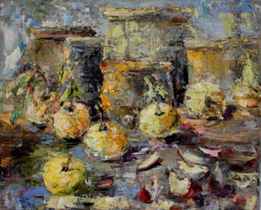 Apple Paradise: Autumn in Colors Painting titled "Apple Paradise: Aut…" by Oleg Sharapanovsky, Original Artwork, Oil Mounted on Wood Stretcher frame