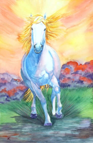 Aquarelle originale, unique, intitulée: Bijou 「Aquarelle originale…」というタイトルの絵画 Isabelle Redonnetによって, オリジナルのアートワーク, 水彩画