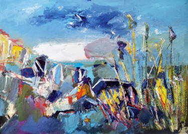 Painting titled "Port-Joinville" by Muriel Cayet, Original Artwork, Acrylic