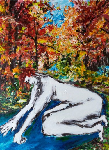Schilderij getiteld "de Saint-Léger à Va…" door Antoine Juliens, Origineel Kunstwerk, Acryl