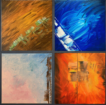 Peinture intitulée "Elément'air" par Sylvain Moreau (2 Pinceaux), Œuvre d'art originale, Acrylique