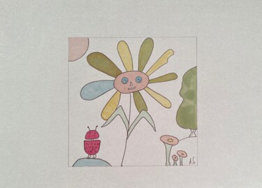 图画 标题为“Mme Pétunia 3” 由Sophie Agogué, 原创艺术品, 标记