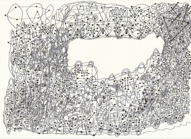 Drawing titled "Сomposition 2070" by Aleksandr Glukhov, Original Artwork, Ink