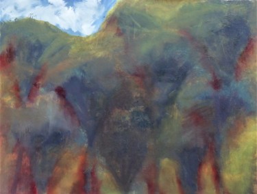 Painting titled "la colère des arbres" by Giulia Archer, Original Artwork, Oil