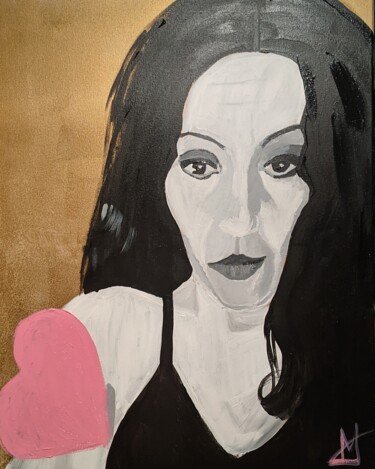 Peinture intitulée "Pensive" par Noëlle Matip, Œuvre d'art originale, Acrylique