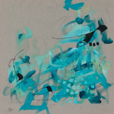 Si les étoiles pouvaient danser Painting titled "Si les étoiles pouv…" by Chantal Proulx, Original Artwork, Acrylic Mounted on Wood Stretcher frame