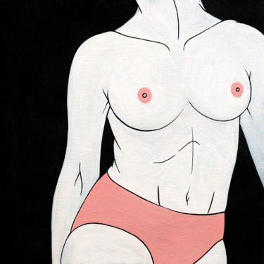 「Helen / Nude woman…」というタイトルの絵画 Sviatlana Petushkovaによって, オリジナルのアートワーク, アクリル ウッドストレッチャーフレームにマウント