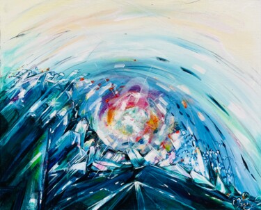 Au coeur de la montagne Schilderij getiteld "Au coeur de la mont…" door Marie Laplace, Origineel Kunstwerk, Acryl Gemonteerd op Frame voor houten br…