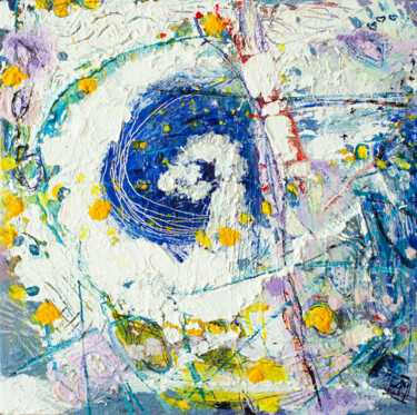 Peinture intitulée "Jardins cosmiques,…" par Élisabeth Augendre Moreau, Œuvre d'art originale, Acrylique Monté sur Carton