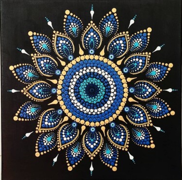 绘画 标题为“Greek Eye Mandala” 由Dalila Martins, 原创艺术品, 丙烯