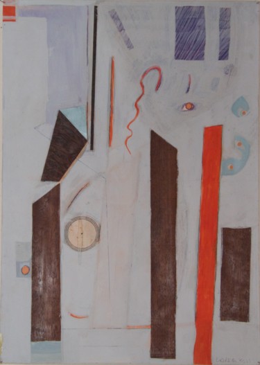Painting titled "Türme und Säulen in…" by Alois Oberndorfer, Original Artwork, Acrylic