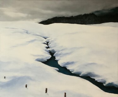 「Sérénité hivernale…」というタイトルの絵画 Patrick Eggerによって, オリジナルのアートワーク, アクリル ウッドストレッチャーフレームにマウント