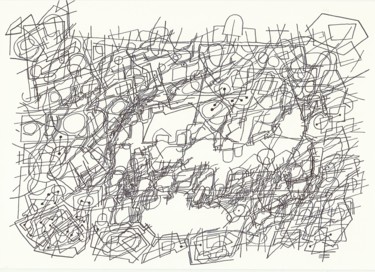 Drawing titled "Сomposition 2096" by Aleksandr Glukhov, Original Artwork, Ink