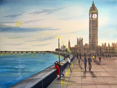 绘画 标题为“evening in London” 由Aisha Haider, 原创艺术品, 丙烯