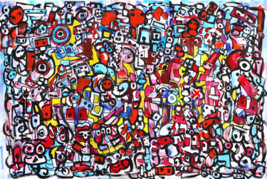Pittura intitolato "Urban impact n.1" da Riccardo Vitiello, Opera d'arte originale, Acrilico