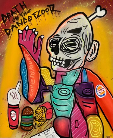 绘画 标题为“Death on the dance…” 由Aste, 原创艺术品, 丙烯
