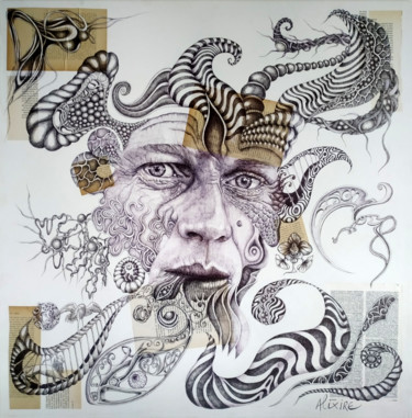 Steve Mc Q Dessin intitulée "Steve Mc Q" par Alixire, Œuvre d'art originale, Stylo à bille
