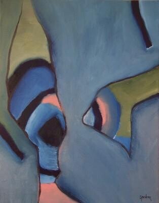 Painting titled "Scrutiny" by Scott Spencer, Original Artwork, Oil Mounted on Wood Stretcher frame