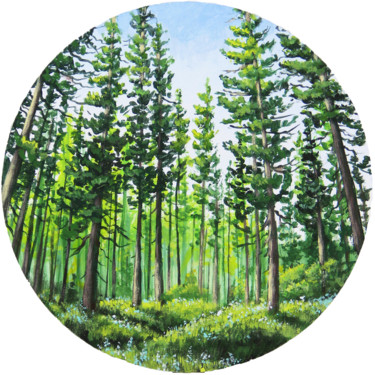 Painting titled "Warm Forest" by Yulia Zhdanovich (MiliArt), Original Artwork, Acrylic