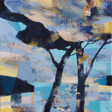 Peinture intitulée "Les 2 pins" par Yan Vita, Œuvre d'art originale, Acrylique