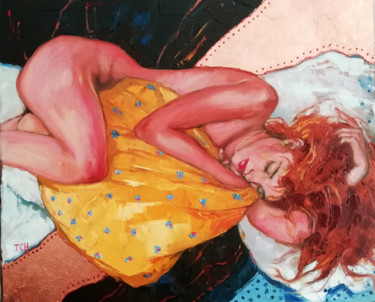绘画 标题为“Nel mio letto” 由Lidia Tchoumakova, 原创艺术品, 油 安装在木质担架架上