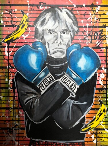 Painting titled "Légende Warhol" by Yoz, Original Artwork, Acrylic Mounted on Wood Stretcher frame