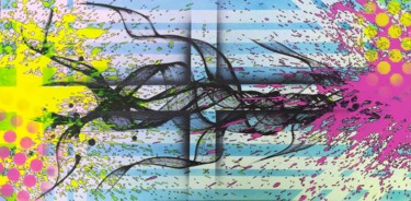Peinture intitulée "Le drapé" par Trä  Abstract Painting, Œuvre d'art originale, Acrylique