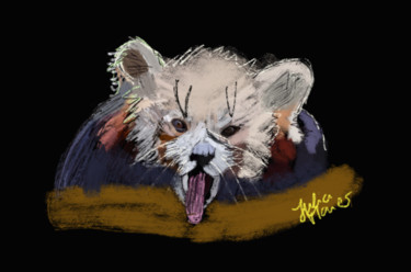 Digitale Kunst mit dem Titel "Roter Panda" von Julia Maier, Original-Kunstwerk, Digitale Malerei