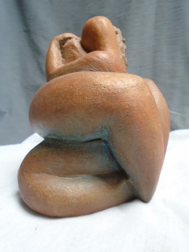Couple enlacé boule, terre cuite patinée 雕塑 标题为“Couple enlacé boule…” 由Marie Ruiz, 原创艺术品, 陶瓷