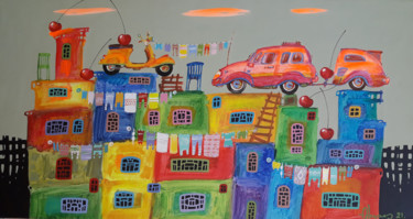 Childhood dreams-32 (40x75cm, oil painting, modern art) Pintura titulada "Childhood dreams-32…" por Abgar Khachatryan, Obra de arte original, Oleo Montado en Bastidor de camilla de…