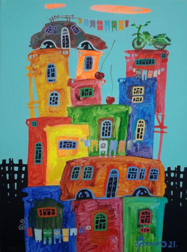Childhood dreams-33 (30x40cm, oil painting, modern art) Pintura titulada "Childhood dreams-33…" por Abgar Khachatryan, Obra de arte original, Oleo Montado en Bastidor de camilla de…