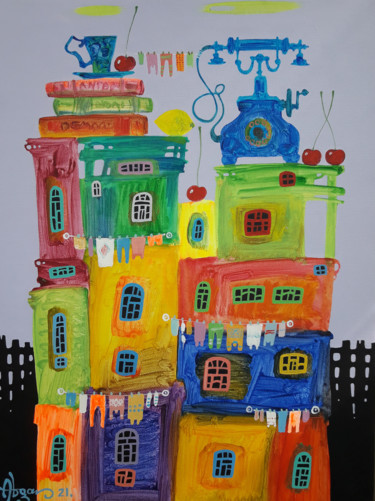 Childhood dreams-34 (30x40cm, oil painting, modern art) Pintura titulada "Childhood dreams-34…" por Abgar Khachatryan, Obra de arte original, Oleo Montado en Bastidor de camilla de…