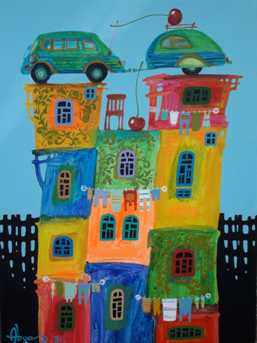 Childhood dreams-36 (30x40cm, oil painting, modern art) Pintura titulada "Childhood dreams-36…" por Abgar Khachatryan, Obra de arte original, Oleo Montado en Bastidor de camilla de…