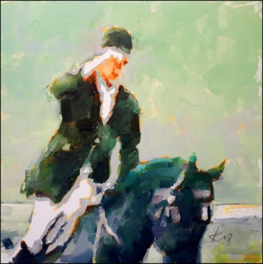 Painting titled "W siodle" by Kazimierz Mordarski, Original Artwork, Oil