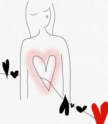 제목이 "un amour assez grand"인 디지털 아트 Poemma로, 원작, 디지털 페인팅