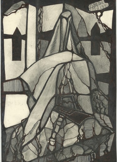 Drawing titled "Composition with dr…" by Aleksandr Glukhov, Original Artwork, Pencil