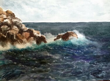 Peinture intitulée "Costa brava ," par Stjepan Lezaic (Pepi), Œuvre d'art originale, Aquarelle