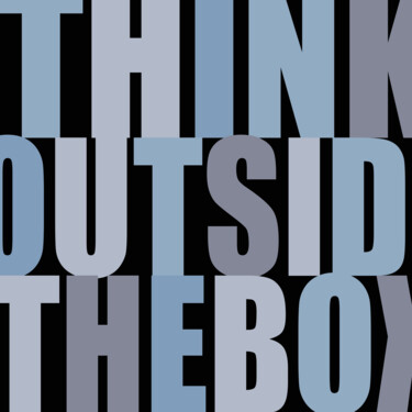 Think Outside The Box I Gift Nerd Teacher Clever 绘画 标题为“Think Outside The B…” 由Tony Rubino, 原创艺术品, 丙烯 安装在木质担架架上
