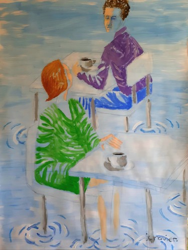 제목이 "Rencontre à la surf…"인 미술작품 Jean Christophe Ravier로, 원작, 아크릴
