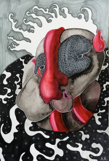 图画 标题为“As my grandfather u…” 由Anna Reshetnikova, 原创艺术品, 中性笔
