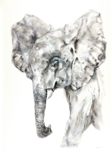 图画 标题为“baby elephant” 由Babett Landsberger, 原创艺术品, 粉彩