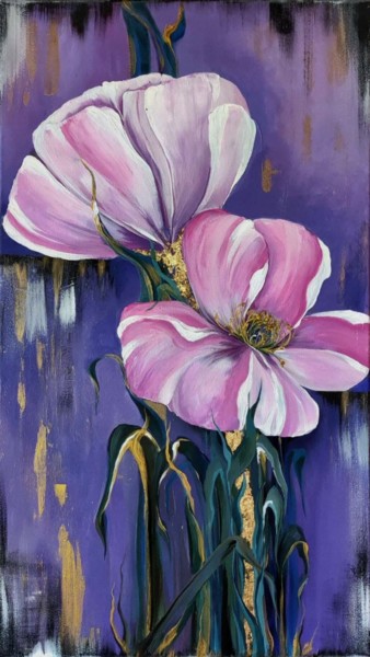 Painting titled "Золотая жила" by Katarina Savchenko, Original Artwork, Acrylic